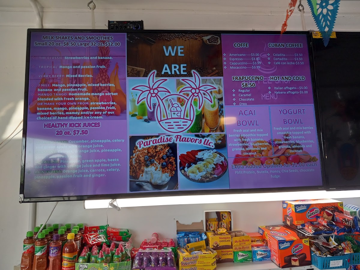 Paradise flavors Menu - Image 1